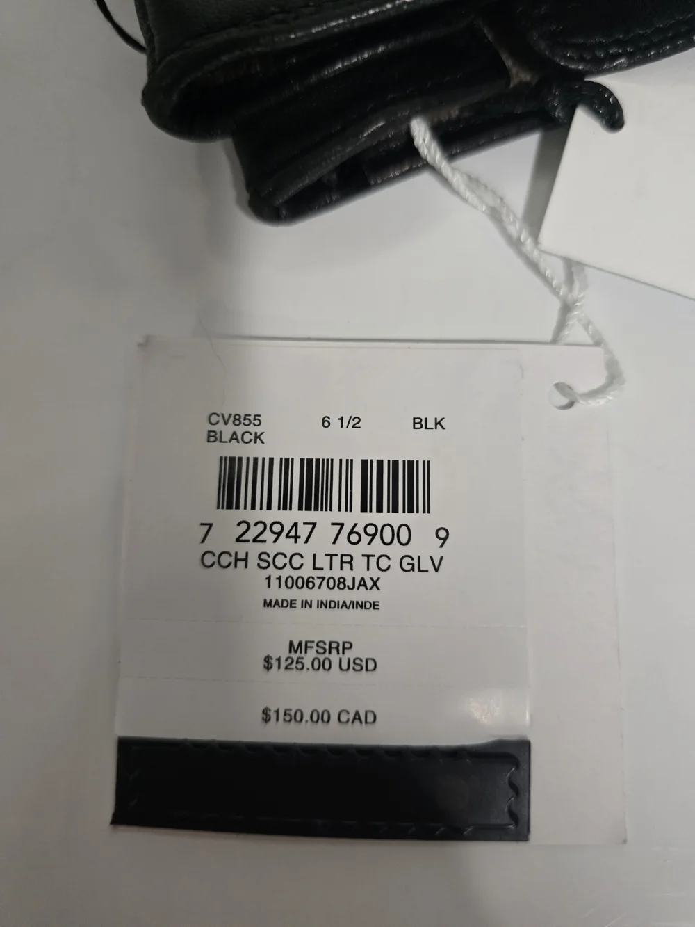 NWT COACH Black Leather Tech Gloves - Size 6 1/2